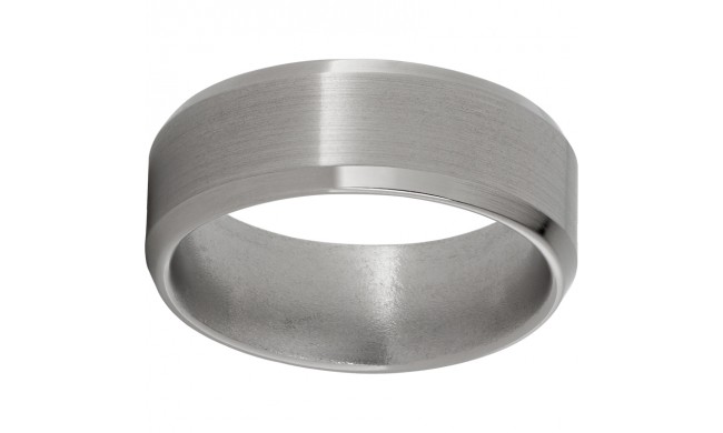 Titanium Beveled Edge Band with Satin Finish