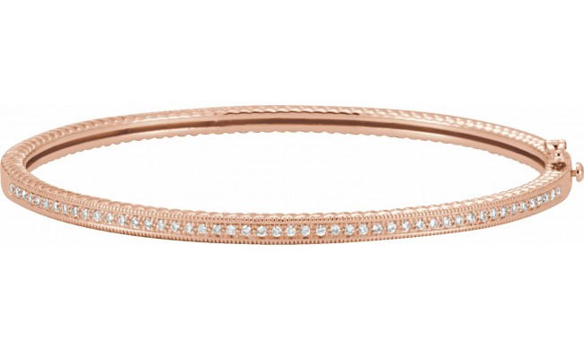 14K Rose 1/3 CTW Diamond Bangle Bracelet