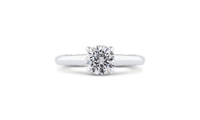 Shah Luxury 14K White Gold Round Diamond Halo Engagement Ring (Semi-Mount)