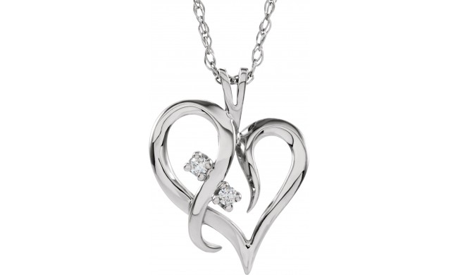 14K White .03 CTW Diamond Heart 18 Necklace