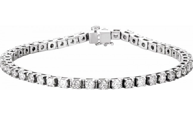 14K White 4 3/4 CTW Diamond Line 7 Bracelet