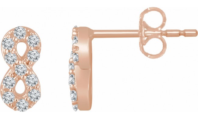 14K Rose 1/6 CTW Diamond Infinity Earrings