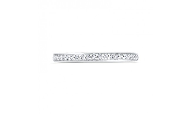 Shah Luxury 14K White Gold Round Cut Diamond Wedding Band