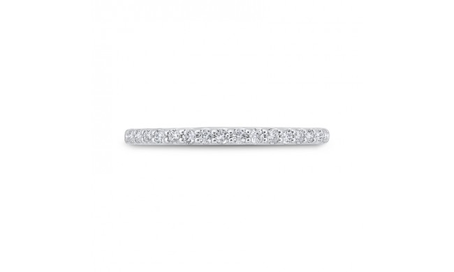 Shah Luxury 14K White Gold Round Cut Diamond Wedding Band