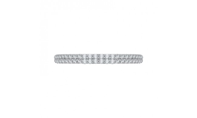 Shah Luxury 14K White Gold Round Diamond Half-Eternity Wedding Band