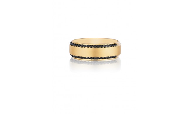 Henri Daussi 7mm Men's Wedding Band MB2-3 18k Gold Yellow 0.50 Ctw.