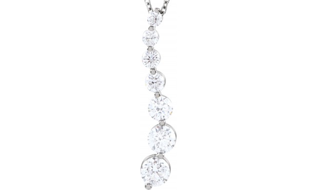 14K White 1 CTW Diamond Journey 18 Necklace