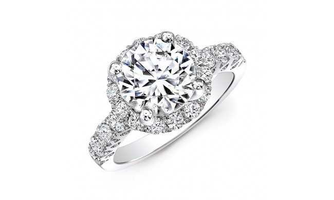 18k White Gold Diamond Engagement Ring with Cut-Outs