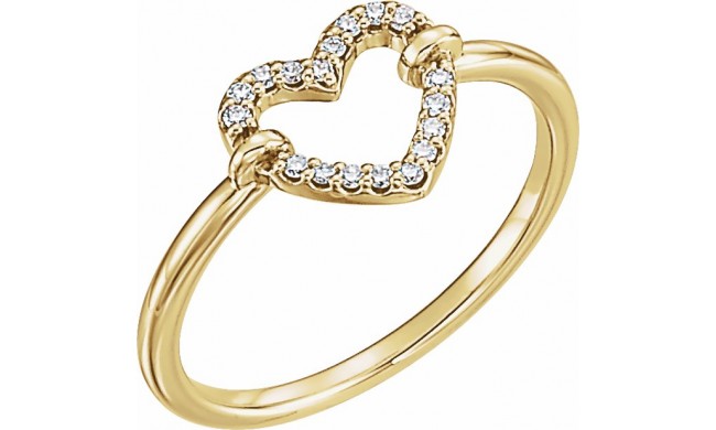 14K Yellow .07 CTW Diamond Heart Ring