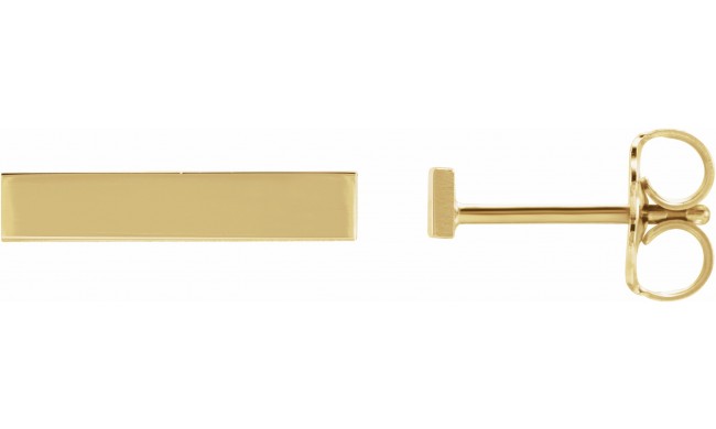 14K Yellow Bar Earring