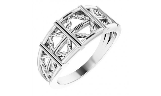 14K White Stackable Lattice Ring