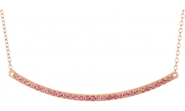 14K Rose Pink Sapphire Bar 16-18 Necklace