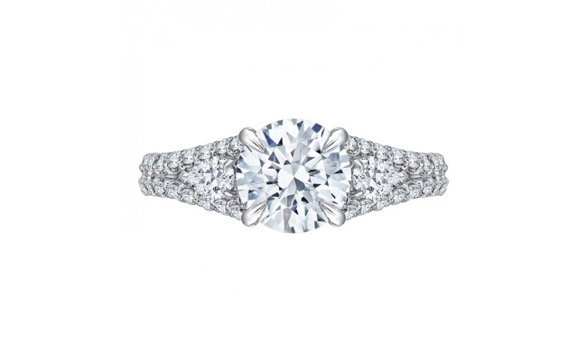Shah Luxury 14K Two-Tone Gold Round Diamond Engagement Ring with Split Shank (Semi-Mount)