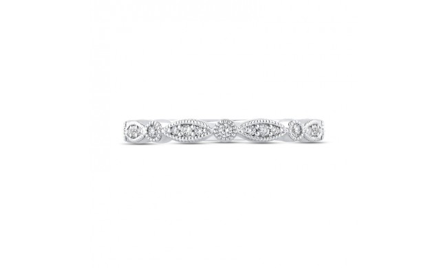 Shah Luxury 14K White Gold Round Diamond Half-Eternity Wedding Band