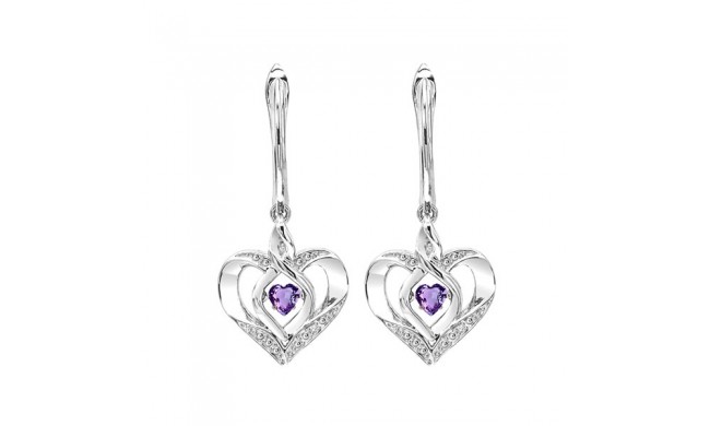 Gems One Silver Diamond (1/50 Ctw) & Created-Amethyst Earring