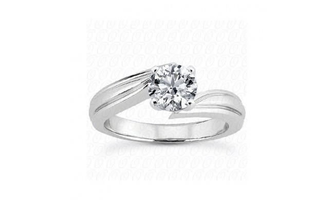 14k White Gold Semi-Mount Solitaire Engagement Ring