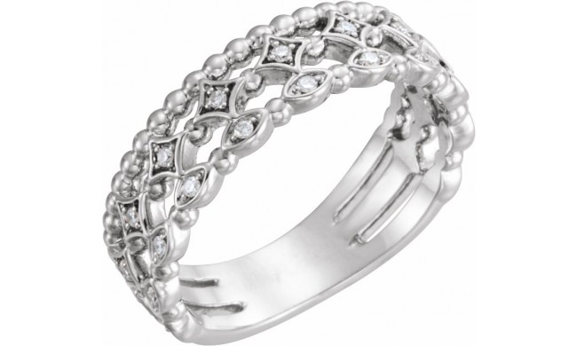 14K White 1/8 CTW Stackable Diamond Ring