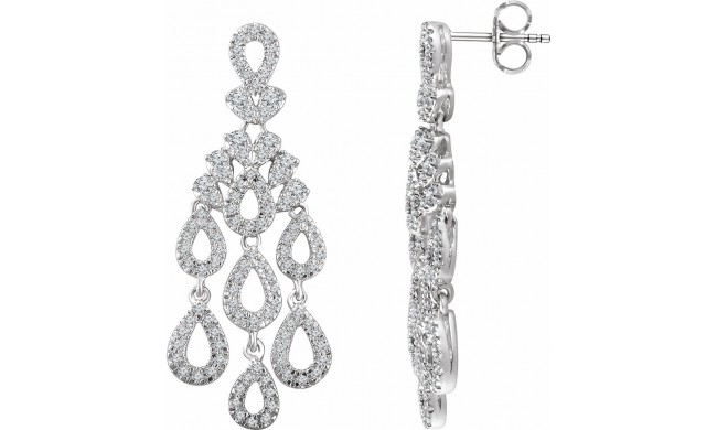 14K White 7/8 CTW Diamond Dangle Earrings