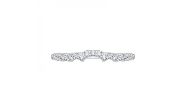 Shah Luxury 14K White Gold Round Diamond Wedding Band