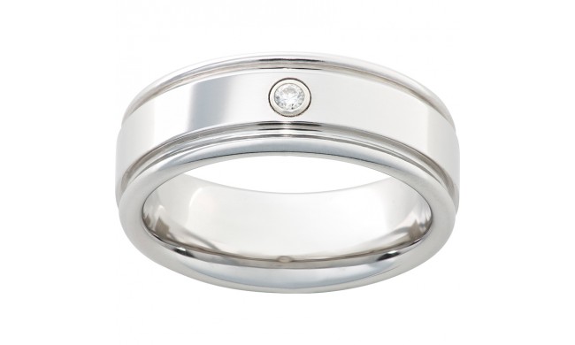 Serinium Band with One .06 Brilliant Round Diamond and a Polish Finish