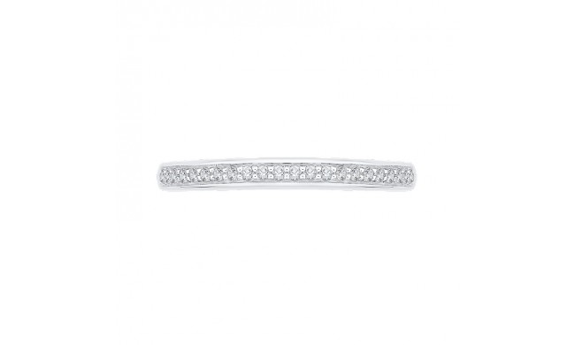 Shah Luxury 14K White Gold Round Diamond Half-Eternity Wedding Band