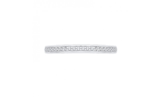 Shah Luxury 14K White Gold Round Diamond Half-Eternity Wedding Band