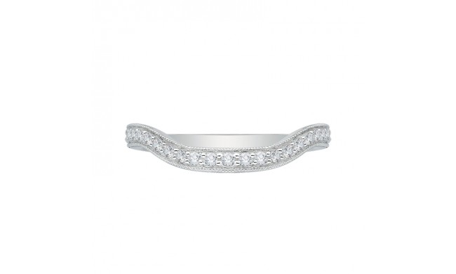 Shah Luxury 14K White Gold Diamond Wedding Band with Euro Shank
