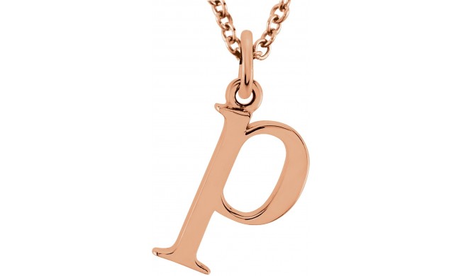 14K Rose Lowercase Initial p 16 Necklace