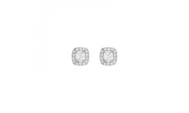 Henri Daussi 18k White Gold Diamond Stud Earrings