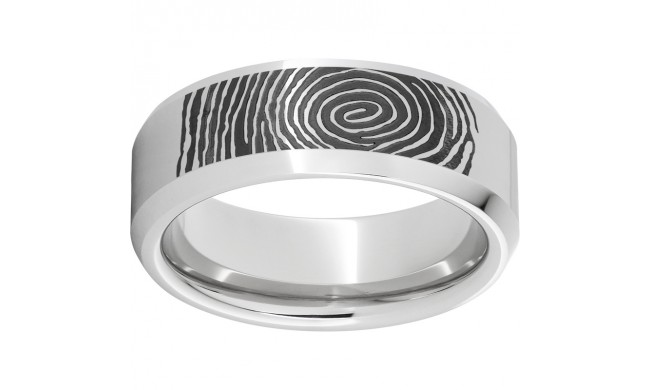 Serinium Beveled Edge Band with Fingerprint Laser Engraving