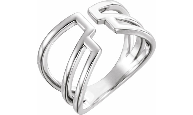 14K White Negative Space Ring