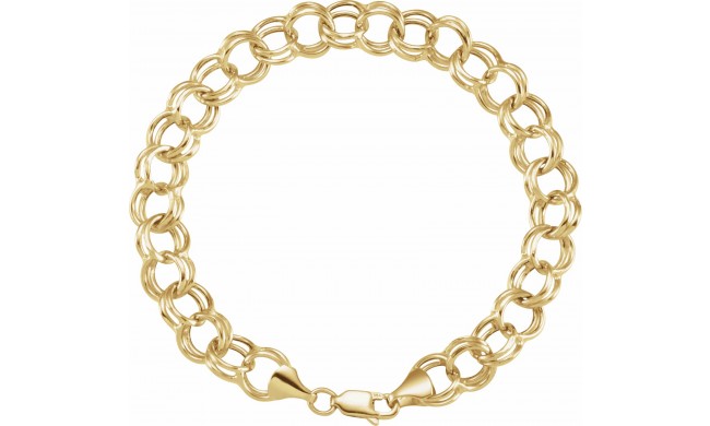 14K Yellow 5.7 mm Double Link Charm 8 Bracelet