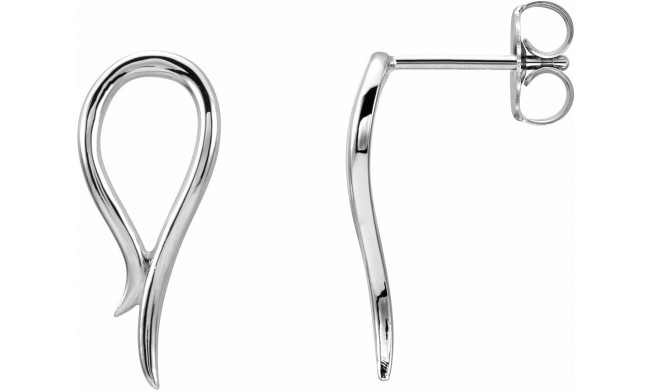14K White Freeform Earrings