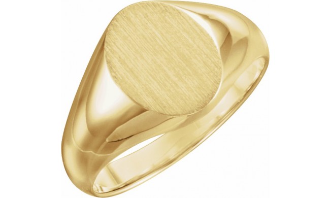 10K Yellow 10x8 mm Oval Signet Ring