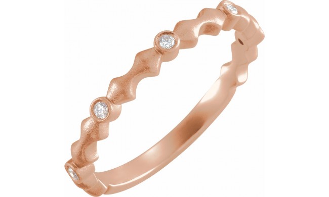 14K Rose .07 CTW Diamond Anniversary Band with Bead Blast Finish