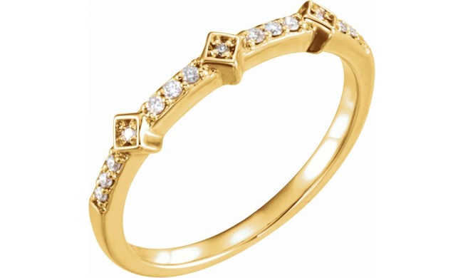 14K Yellow 1/10 CTW Diamond Stackable Ring