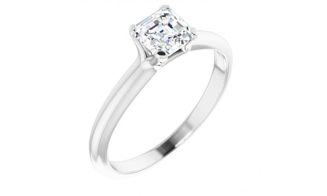 14K White 3/8 CT Diamond Engagement Ring