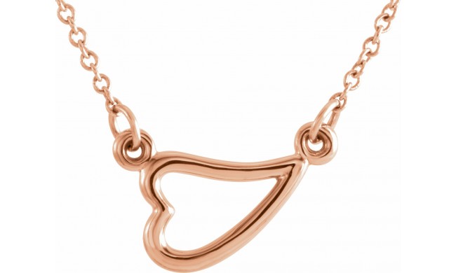 14K Rose Heart 16-18 Necklace