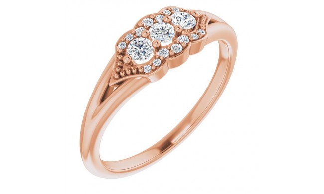 14K Rose 1/5 CTW Diamond Stackable Ring