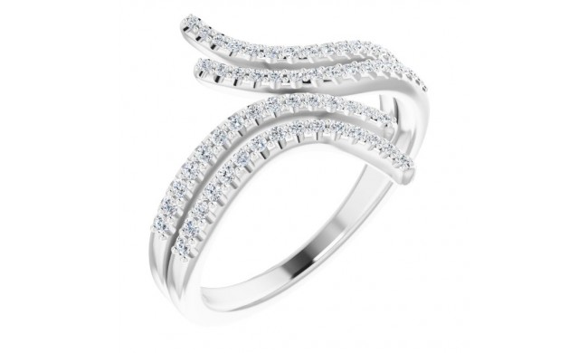 14K White 1/4 CTW Diamond Bypass Ring