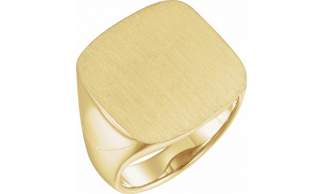 14K Yellow 20x20 mm Square Signet Ring