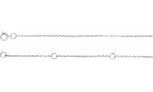 Platinum 1 mm Adjustable Diamond-Cut Cable Chain 6 1/2-7 1/2 Bracelet