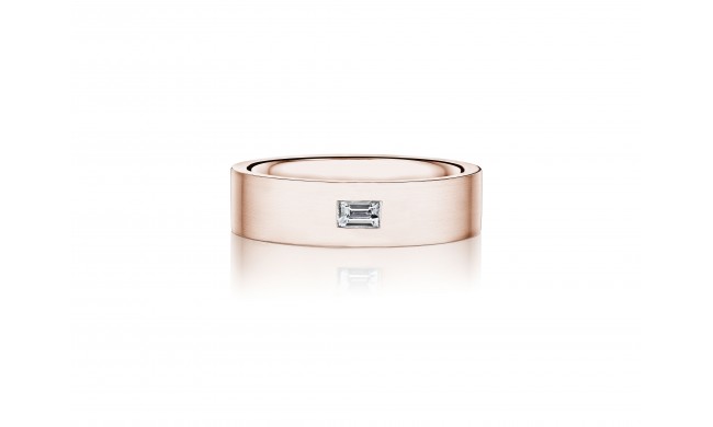 Henri Daussi 6mm Men's Wedding Band MBEC1 14k Gold Rose 0.15 Ctw.