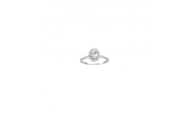 True Romance 14k White Gold 0.29ct Diamond Halo Semi Mount Engagement Ring