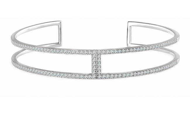 14K White 3/4 CTW Diamond Cuff 6 Bracelet