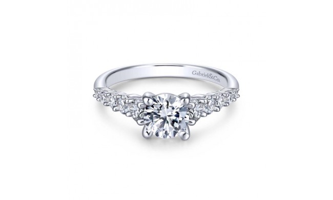 Gabriel & Co. 14k White Gold Contemporary Straight Engagement Ring