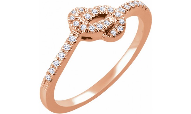 14K Rose 1/6 CTW Diamond Knot Ring