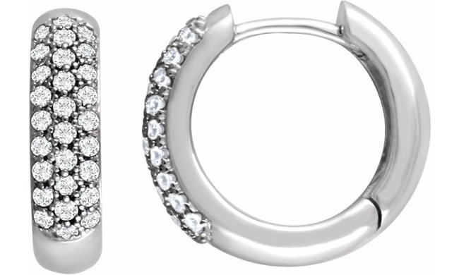14K White 1/2 CTW Diamond Pavu00e9 Hoop Earrings