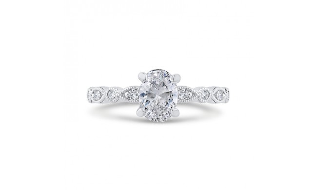 Shah Luxury 14K White Gold Diamond Engagement Ring (Semi-Mount)