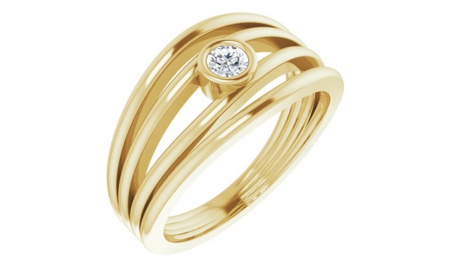 14K Yellow 1/8 CTW Diamond Ring